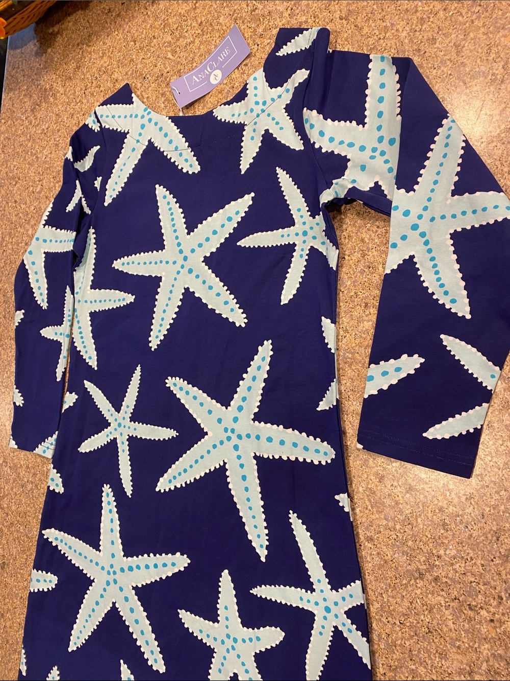 NWT AnaClare Courtney Dress Small Seastar Sea-life Starfish Ocean - Picture 7 of 16
